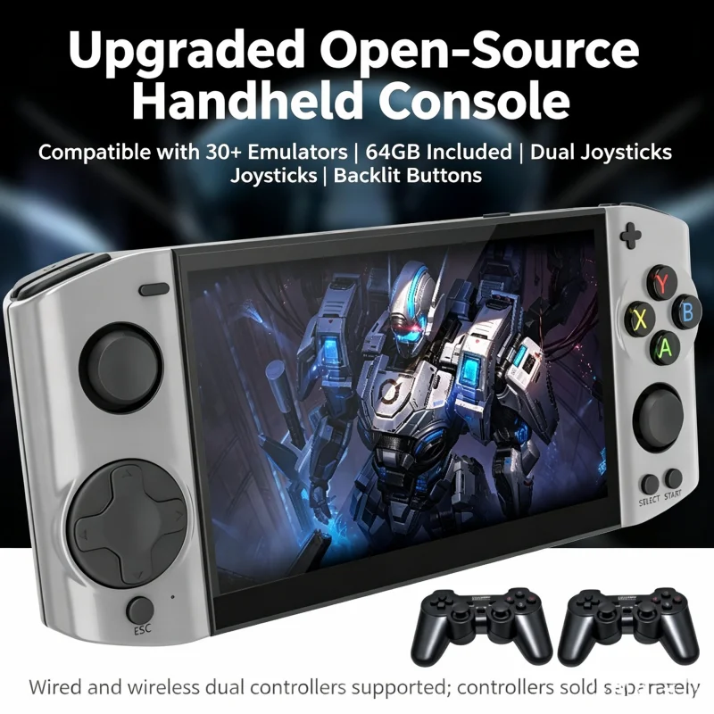 Retro Handheld Game Console B18 Ultra 5.1 Inch OLED Screen Linux OS Portable Video Game Player 3D Joystick Support 30+ Emulators