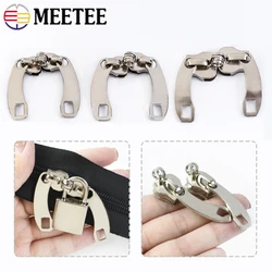 Meetee 2/5/10Pairs 5# 8# 10# Double Zipper Sliders with Lock Hole for Nylon Zippers Puller Repair Kit DIY Sewing Accessories