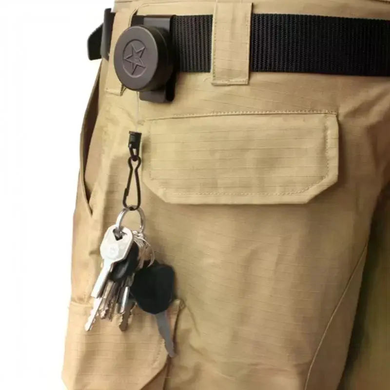 Retractable Anti Loss Keychain with Belt Clip Easy Pull High Strength Steel Wire Rope for Travel Hiking Outdoor