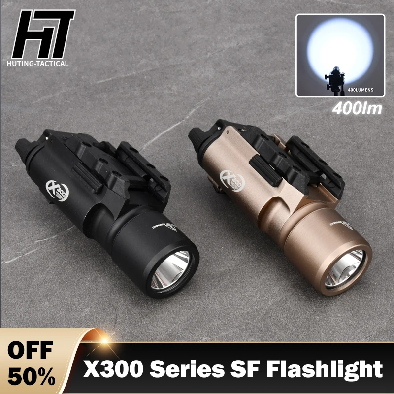 Tactical Flashlight Surefir X300U X300 X400 Pistol Scout Light 600LM Glock Picatinny Rail Outdoor Field Lighting Hunting Weapon