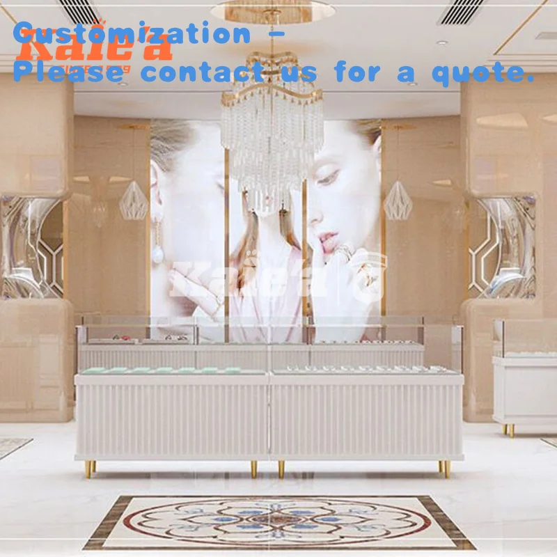 custom.Luxury Modern Jewelry Shop Interior Design Shop Counters Tempered Glass Jewellery Showroom Designs