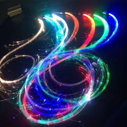 USB 충전식 다채로운 LED 광섬유 채찍 댄스 채찍 빛나는 손 로프 플래시 채찍 분위기 소품 댄스 축제 파티
