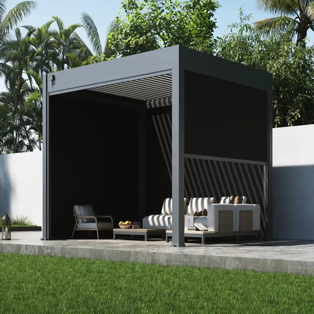 Electric Retractable Awning Waterproof and Windproof Patio Sunshade Canopy Outdoor Garden Terrace Rain Shelter