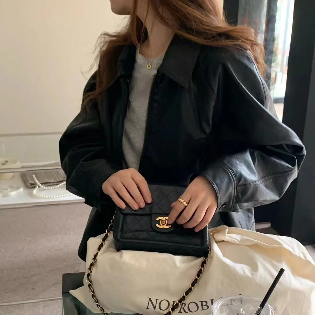 레트로 슬리 루즈핏 바이커 재킷, 지퍼 포켓 플립 칼라 PU 가죽 코트, 여성용, 2026년 봄 패션 트렌드