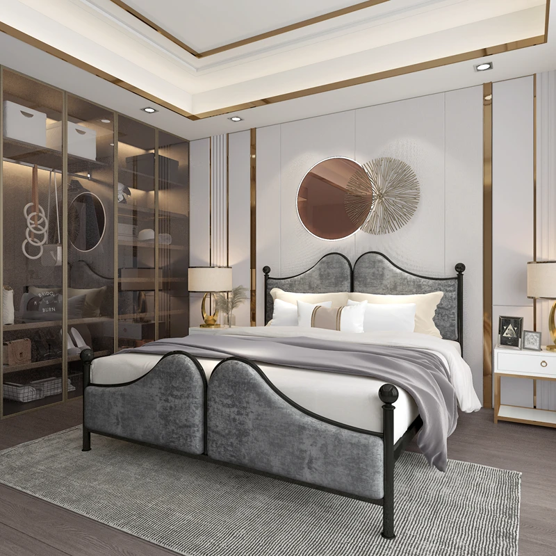 منصة النوم سرير غرفة نوم الملكة الفاخرة الجنس الحديثة كبسولة سرير معدني توفير المساحة Sun Cama Solteiro صالة جناح الأثاث #3