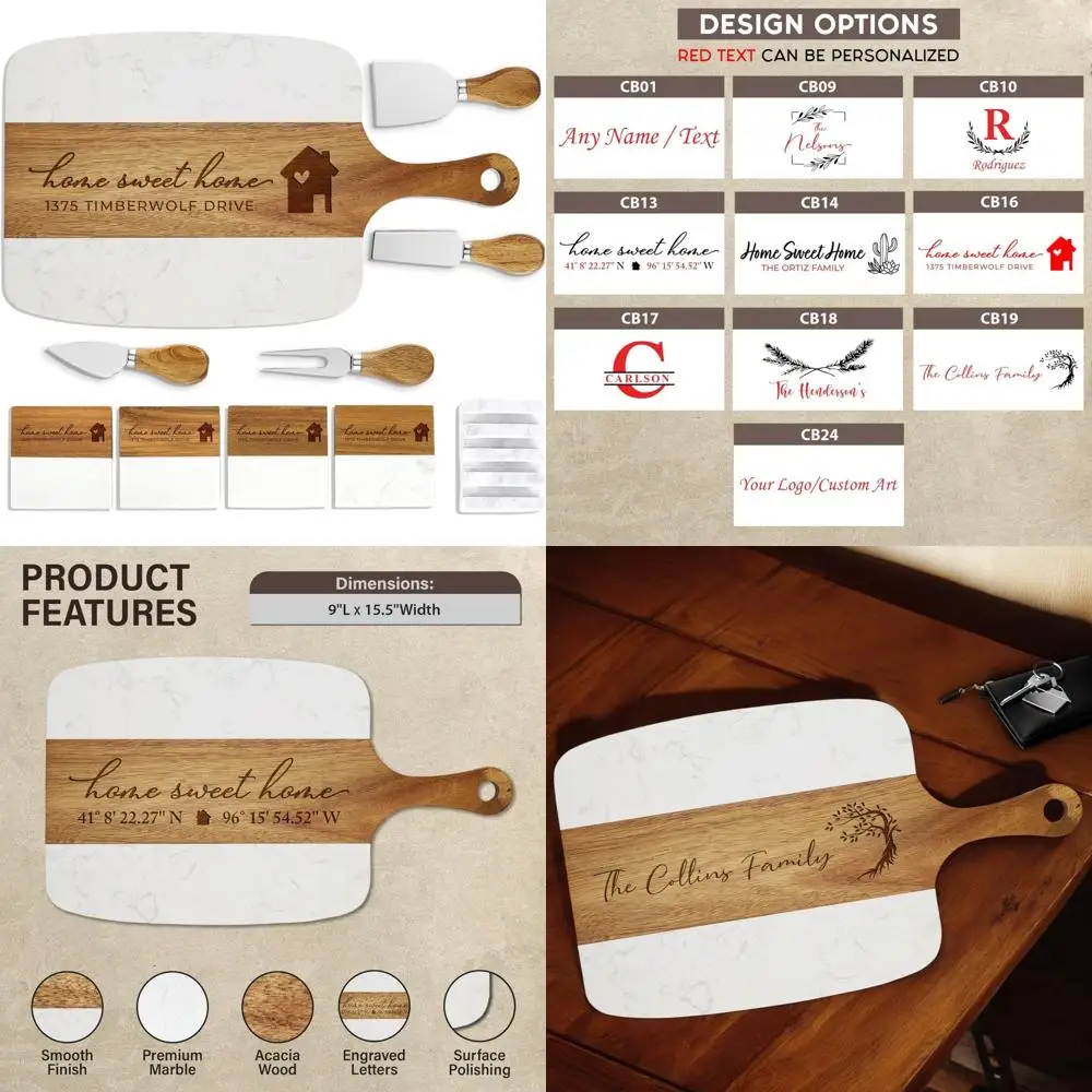 

Elegant Personalized Wooden Serving Trays for Real Estate Closing Gifts