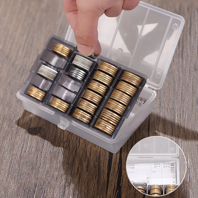 New-Coin Box Clear Round Coin Cases Storage Capsules Display Cases Protection Organizer Collectibles Gifts Holder