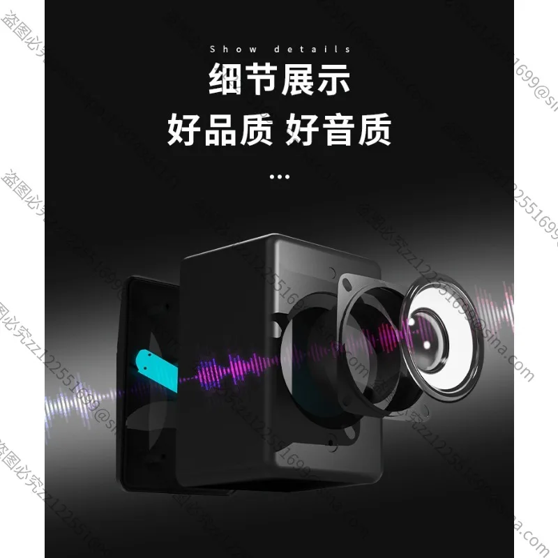 Suitable for Mini Desktop Small Speakers Overweight Subwoofer Home Office Wired USB Speaker Cool Breathing Light Audio