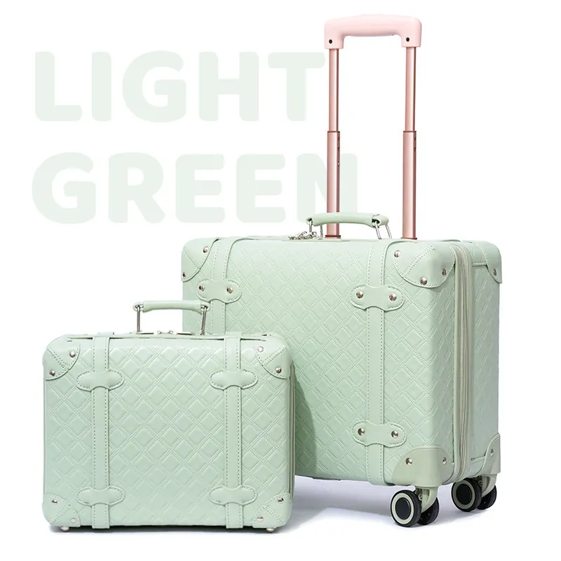 Luxury 16-Inch Carry-On Suitcase for Short Plane Trips - 18-Inch Children's Rolling Luggage for Girls Small Flight Travel Bag