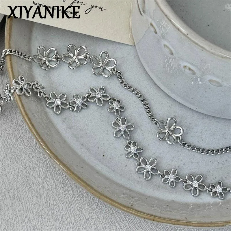 

XIYANIKE Delicate Sweet Flower Chain Bracelet For Women Girl Elegant Fashion New Jewelry Valentines Gift Party pulseras mujer