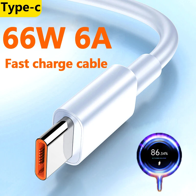 66w 6a schnelles Aufladen USB Typ C Datenkabel für Xiaomi 13 Redmi K40 Poco Huawei P40 Oppo Oeplus Android Telefon Ladegerät USB-Kabel