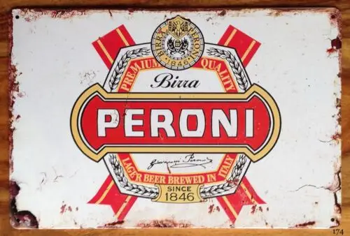 ВИНТАЖНАЯ РЕТРО PERONI NASTRO BEER LAGER INSPIRED MAN CAVE BAR PUB SHED Металлическая вывеска