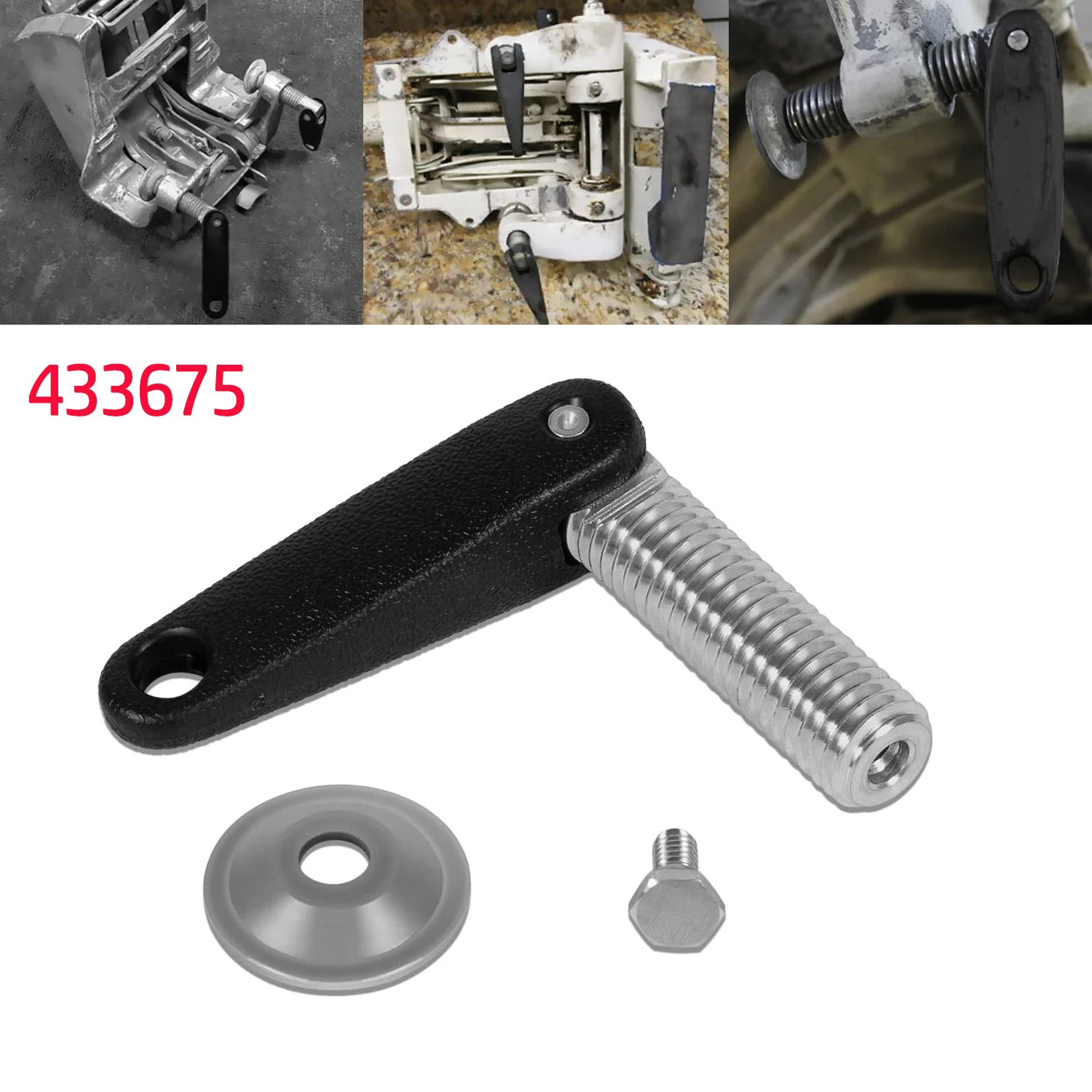 

433675 Outboard Motor Transom Clamp Screw & Handle Assembly Fit for Johnson Evinrude Outboard, Replaces for 0433675