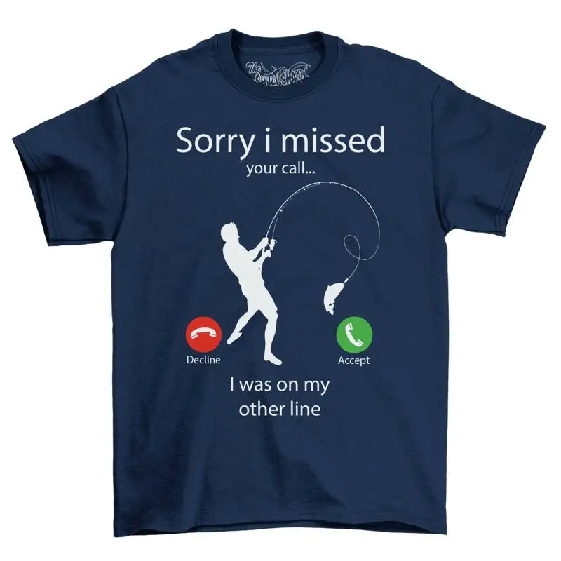 Sorry I Missed Your Call Men's T Shirt Top For Men Funny Fish Novelty