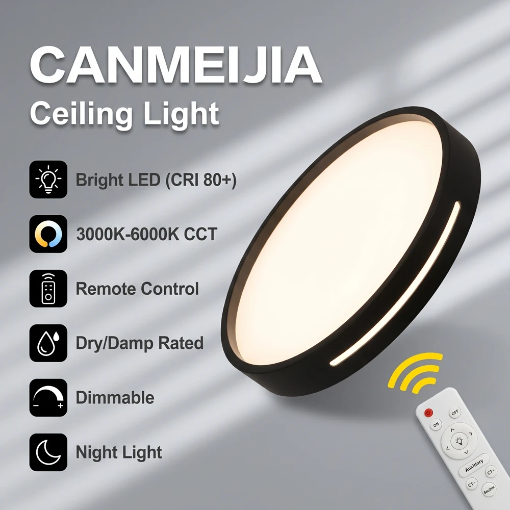 Smart Ceiling Lamp LED Lamp for Bedroom Large Ceiling Lamps LED Lights with Remote Control Dimmable LED Lights for Room 220V