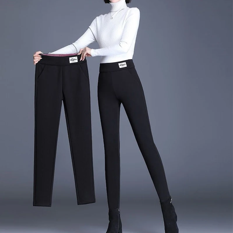 Winter Woman Clothing Sexy Plus Velvet Leggings Skinny Korean Fashion Women Pants High Waist Trousers Elastic Warm Yoga Leggings