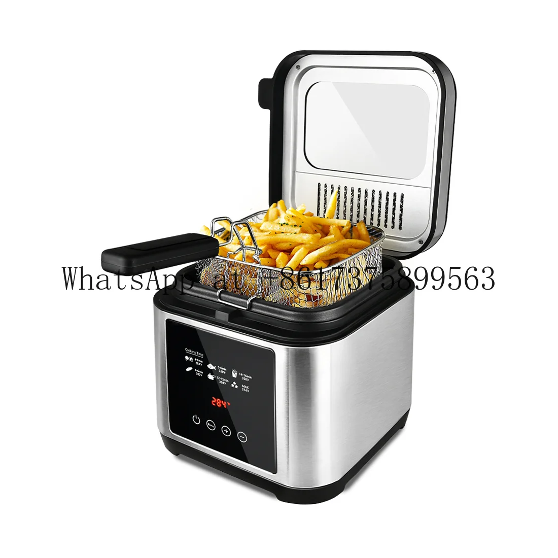 2.5L Digital Smart  Deep Fryer German Silver Small Kitchen Appliance  App-Controlled Non-Stick Fried Chicken
