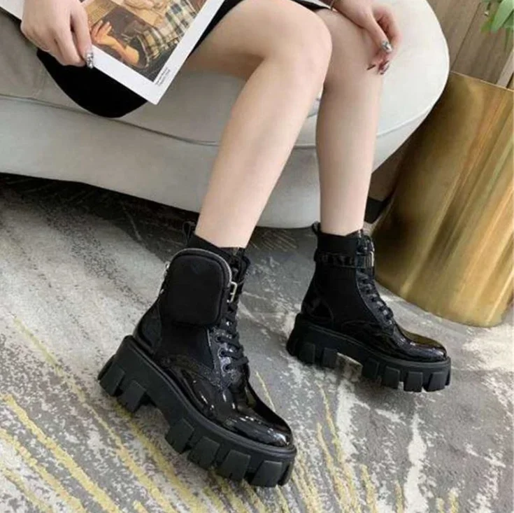 New Fashion Women Ankle Boots Autumn Lace Up Leather Boot Anti-slip Wear-resistant Comfortable Women Ankle Boot