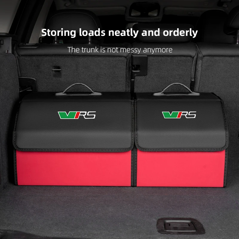 Car PU Leather Trunk Storage Box Portable Foldable Storage For Skoda Octavia Rapid Kodiaq Karoq Fabia Kamiq Superb Derivativ