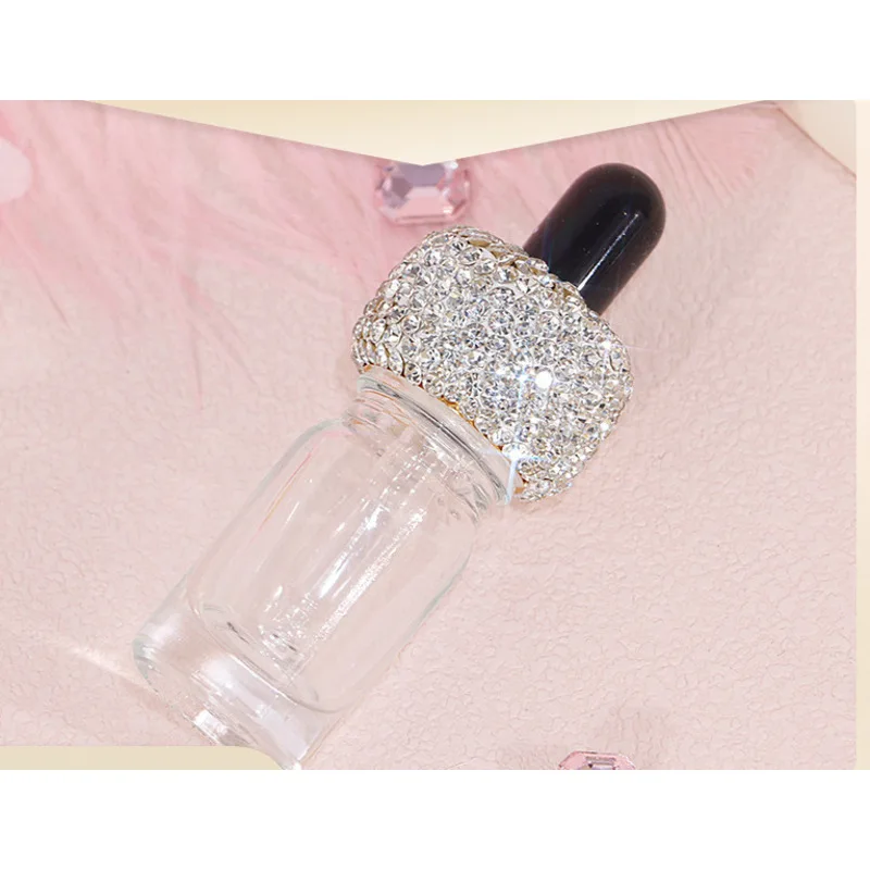 New Fashion Korean Version Creative Niche Diamond-studded Transparent Gel 5ml Beauty Bottle Dropper Flow Control Compact
