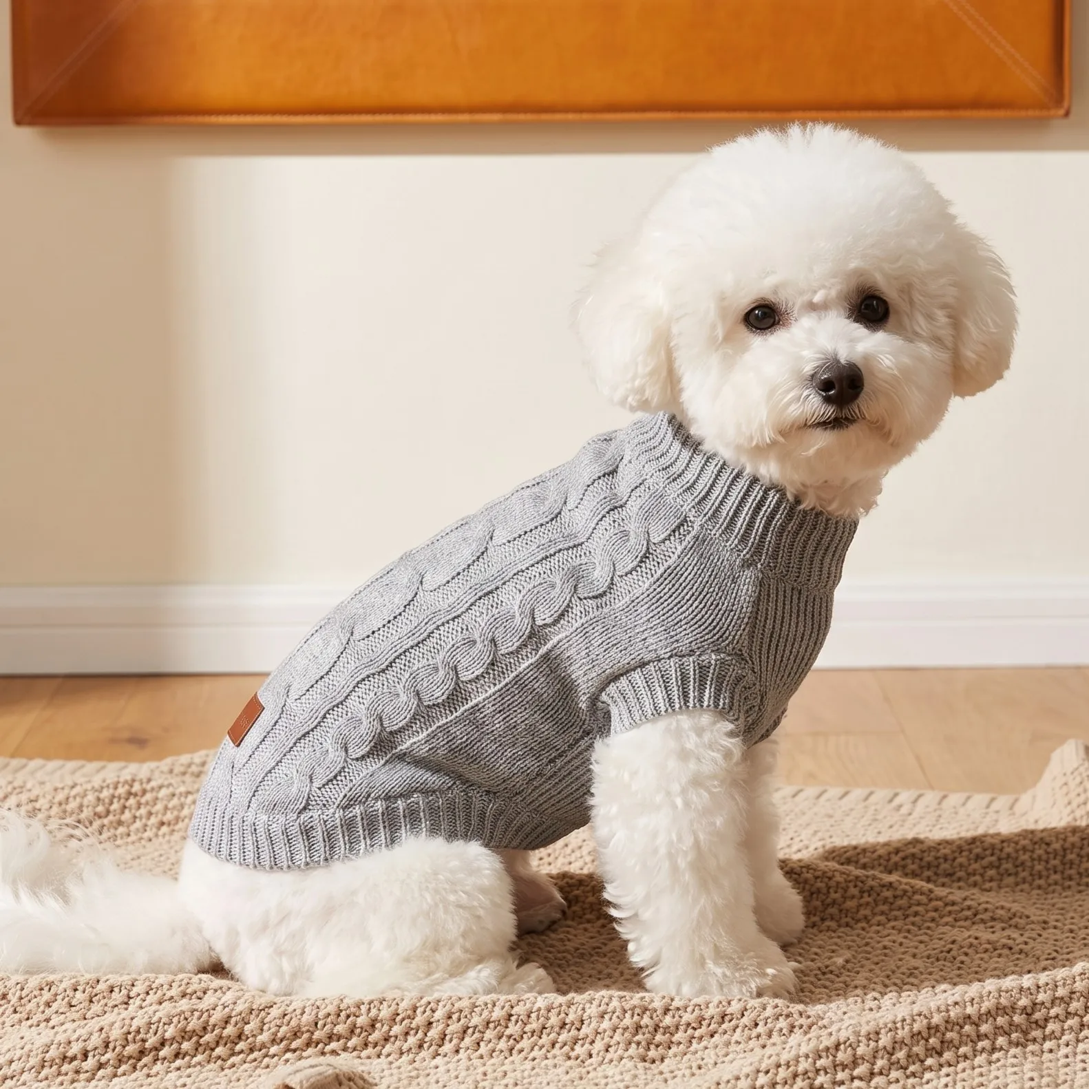 Hundepullover, gestrickte Weste für Haustiere, geflochtene Hundekleidung im Stil von „Fried Dough Twists“, warmer Mantel für Haustiere für Herbst und Winter, Kleidung für kleine Hunde. – Detail 19