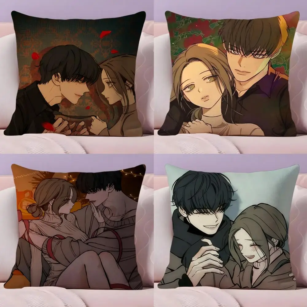 Anime T-Tears.withered flower Cushion Cover Natural Linen Organic Fabric Double-Sided Printing Sofa Home Decor Gift Pillow Cover