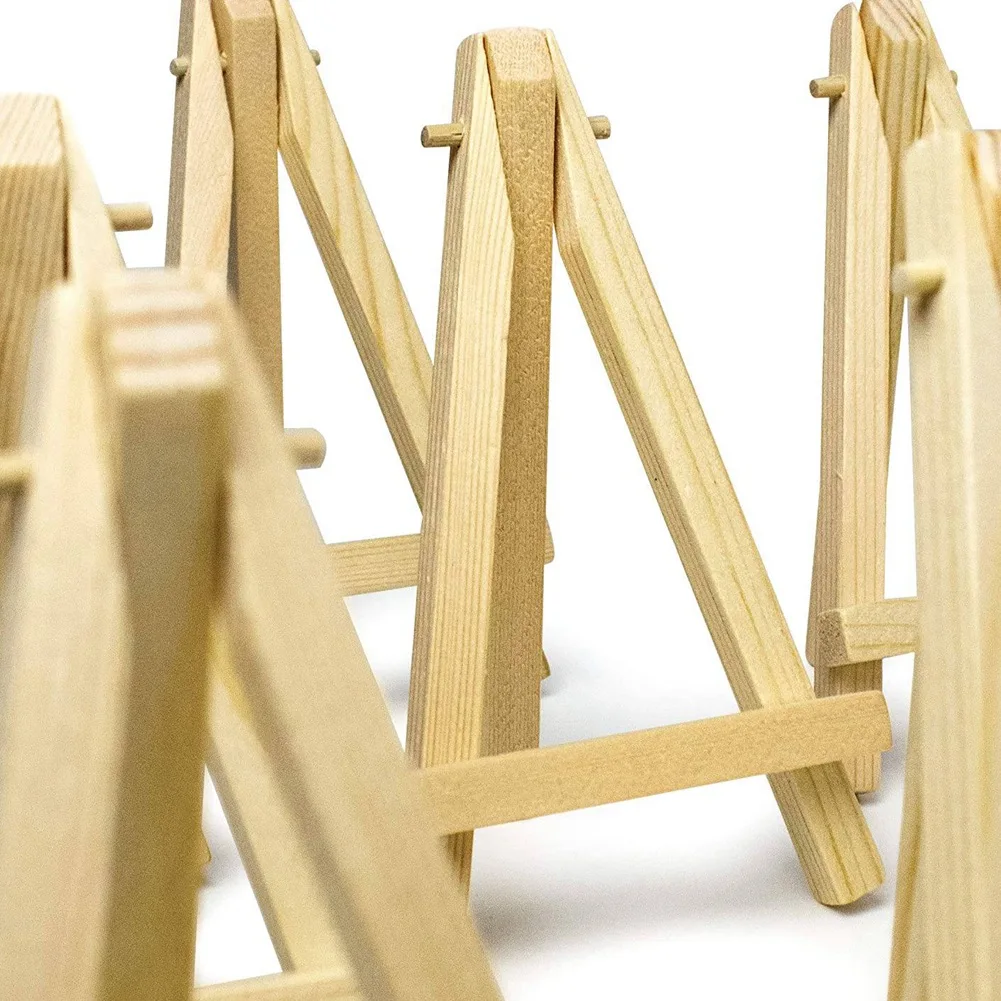 Superior-50 Pieces Of Mini 5 Inch Wooden Easel. Business Cards, Display Photos, Small Canvases, Classroom DIY Arts And Crafts