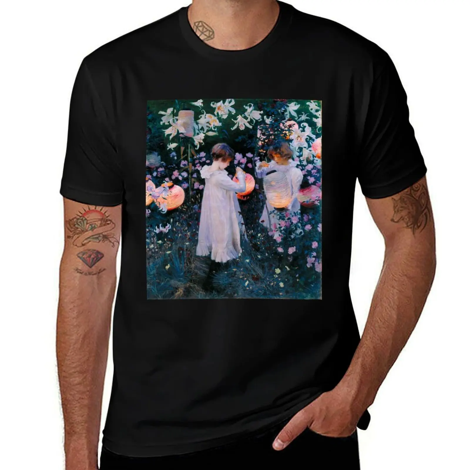 

Carnation, Lily, Lily, Rose - John Singer Sargent T-Shirt cotton tshirt 100% man t shirt cotton man t shirts graphic T-shirt