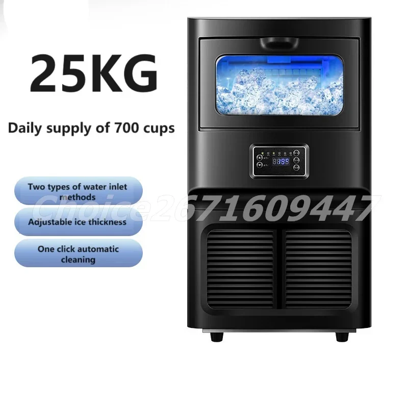 25kg Commercial Ice Maker Large Capacity Cube Ice Machine Automatic Ice Making Machine for Bar Home Kitchen Office