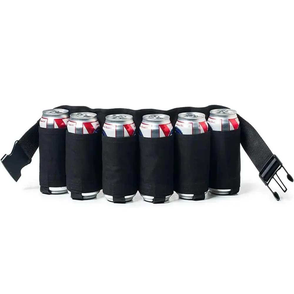 

6 Pockets Beer Storage Waist Bag 6 Cans Camouflage Beverage Storage Fannypack Stable Lightweight Beer Belt Holder Waist Pack