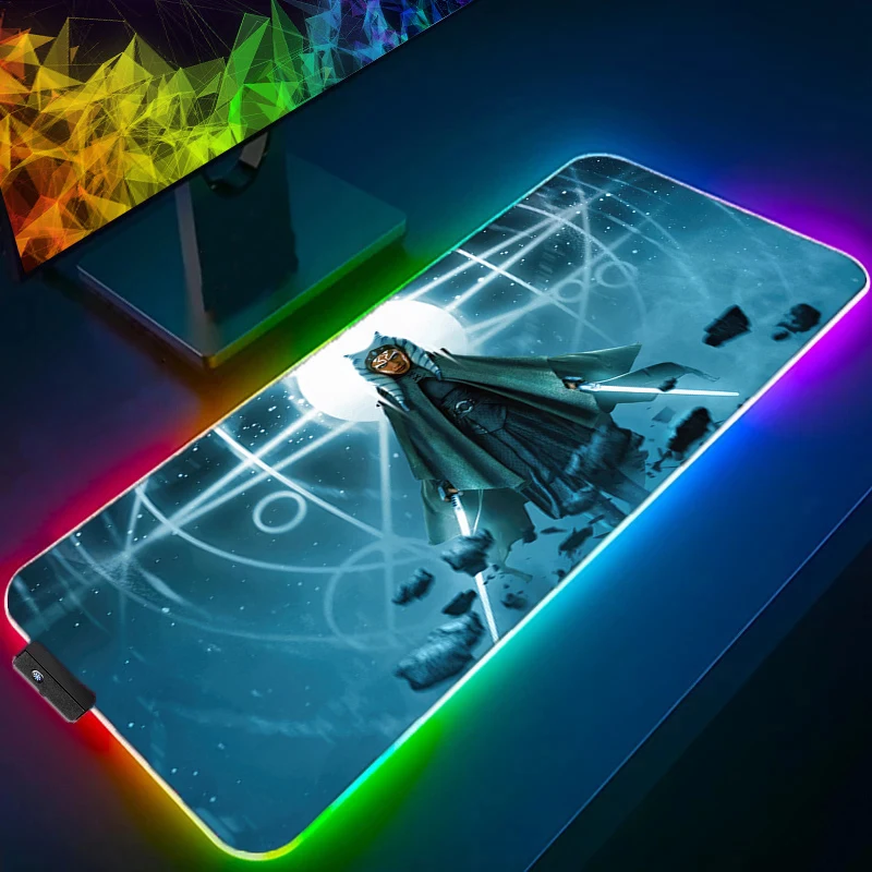 

RGB LED Mouse Pad Multi Size Gamer Keyboard Pad S-star W-wars Desk Mats Extended Mausepad Office Gaming Accessories Mousepad