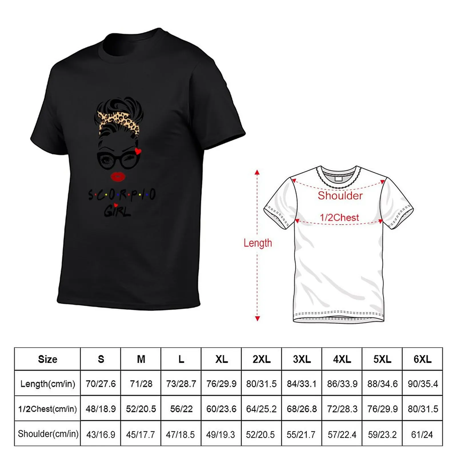 Scorpio Girl Wink Eye Woman Face With Bandana Leopard Birthday T-Shirt anime figures man clothes outfits for men