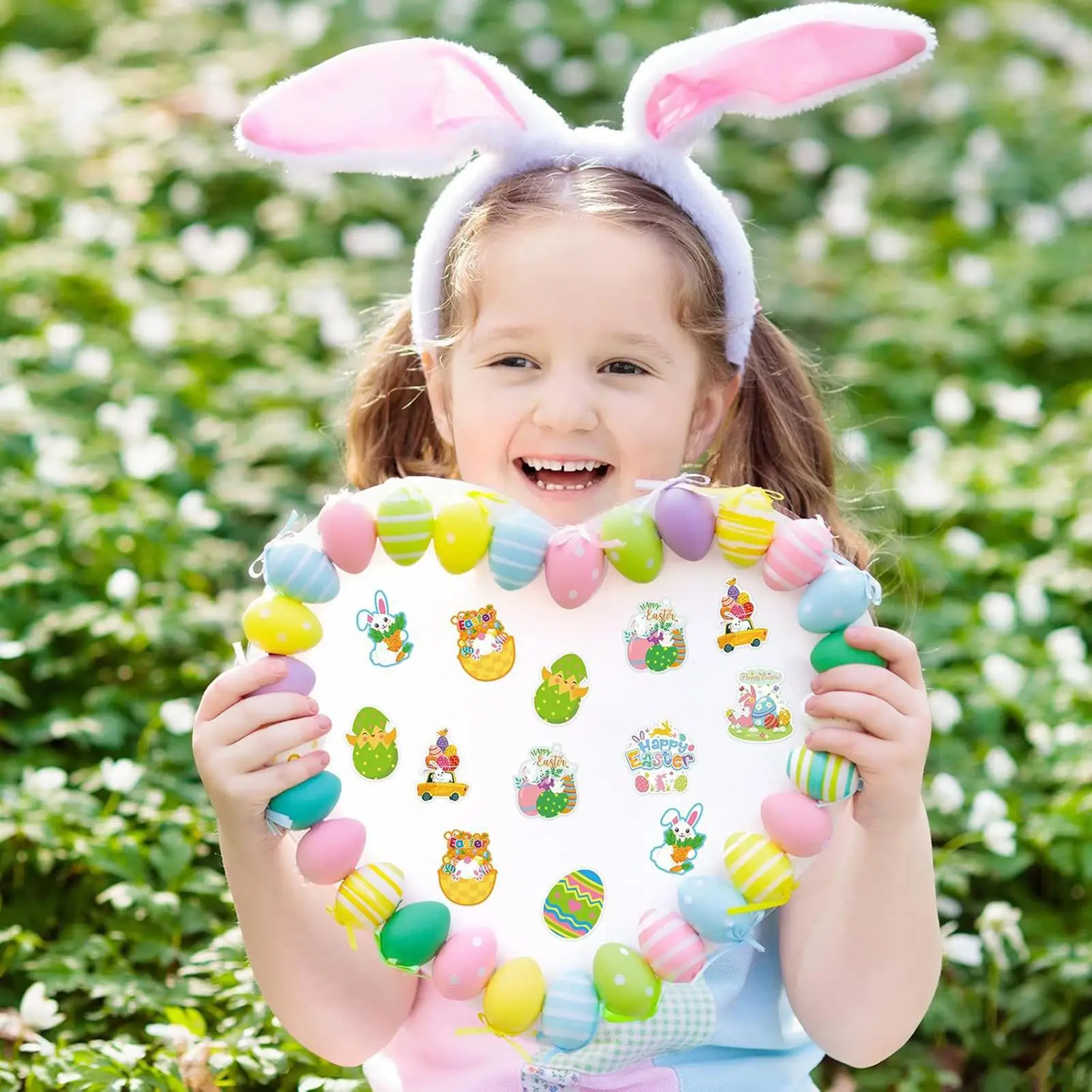 Easter Sticker Roll 500 Pieces Adhesive Waterproof Decals 8 Designs Self-Adhesive Waterproof Happy Easter Stickers For Envelope