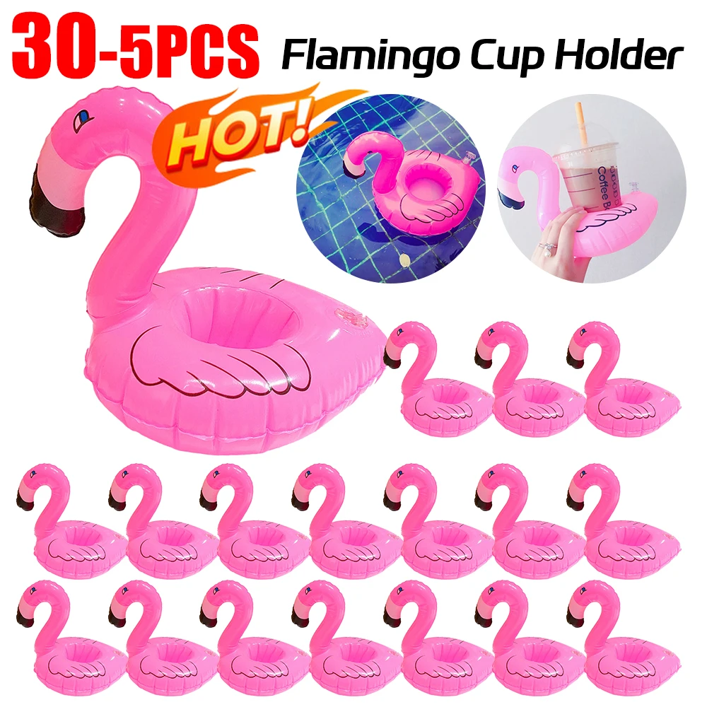 Float Inflatable Drink Cup Holder Pvc Floating Water Coaster Swimming Pool Drink Float Toy Flamingo Drinkware Tray Party Decor