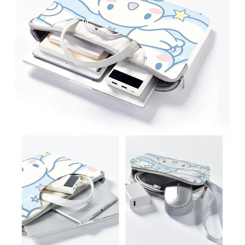 Nuevo Sanrio Cinnamoroll bolsa para ordenador portátil 12 pulgadas 13 pulgadas 14 pulgadas 15 pulgadas 16 pulgadas rosa lindo organizador de tableta de gran capacidad bolso de dibujos animados funda para portátil