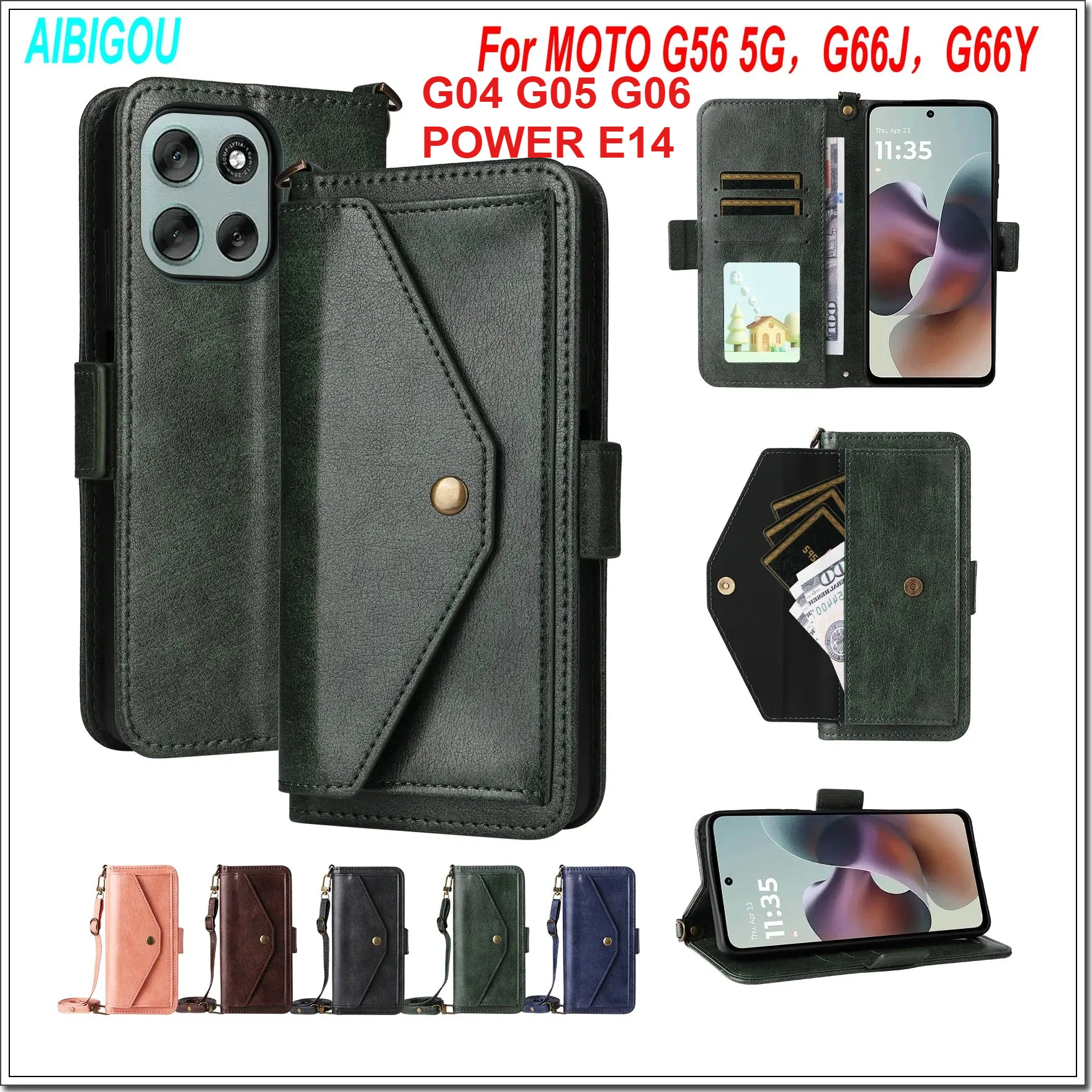 Für MOTOROLA G56 G66J G66Y G54 G15 G06 Power Flip Case Luxuriöse Retro-Leder-Brieftasche Vollständige Abdeckung MOTO G04 E14 Handytaschen