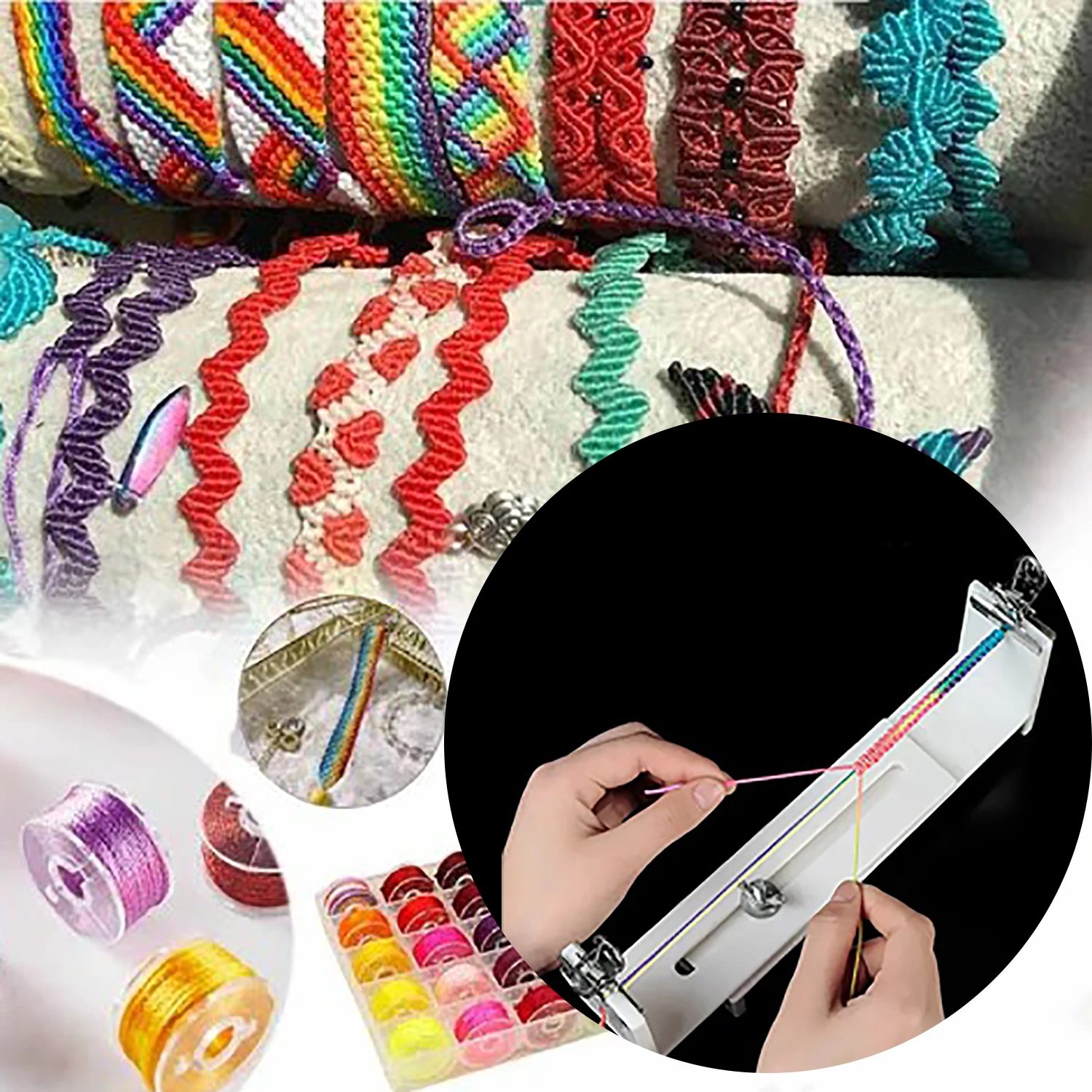 1Set Diy Tool Bracelet Woven Workbench Length Adjustab leope Weaving Maker for Making Jewelry Weaving Fixing Tool Practical