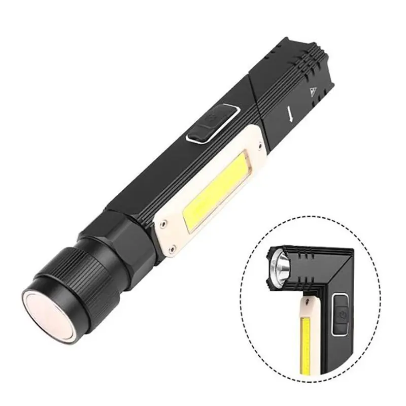 

Multifunctional LED Flashlight Portable Folding COB Inspection Lights 90° Rotating Headlight Magnet Working Light USB Charging