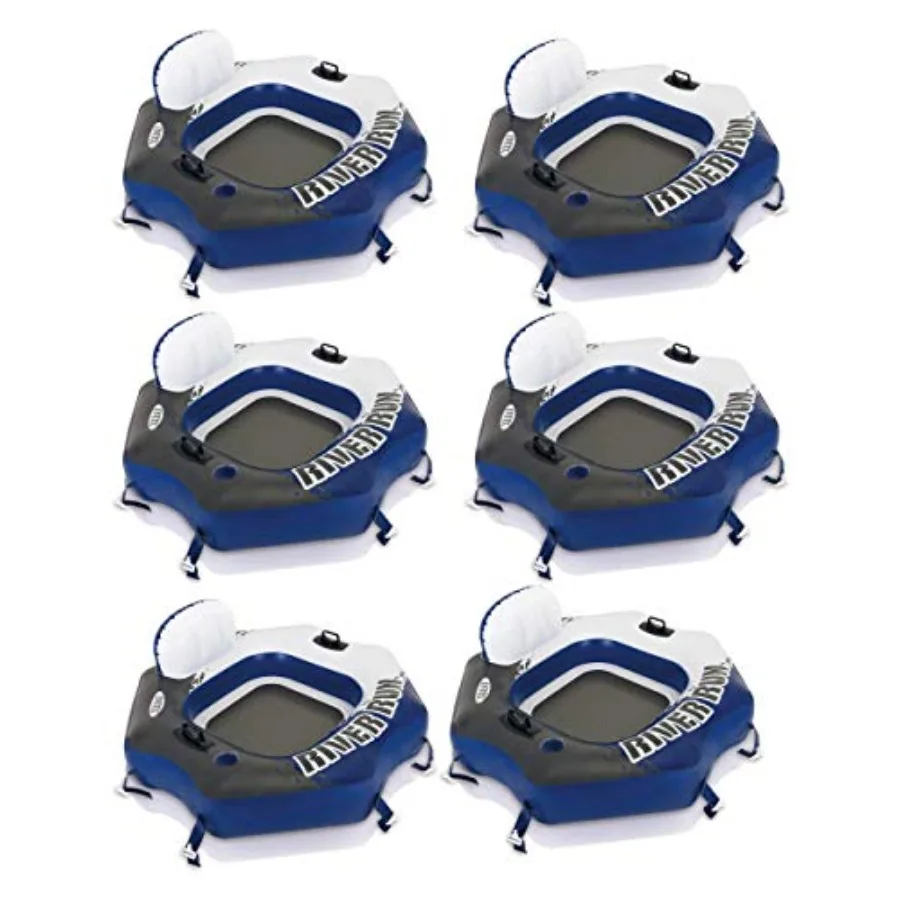 

Надувной плот-шезлонг River Run для одного человека, для использования на открытом воздухе, у бассейна, на пляже, синий, из прочного ПВХ, легко надувается