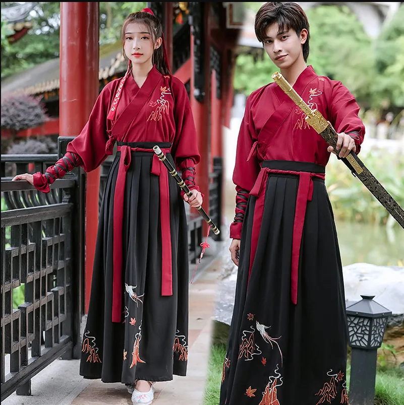 Hanfu ancient style swordsman suit Chinese style childe ancient costume men women two-piece set Cosplay Clothing