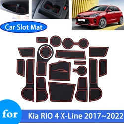 Non-slip Slot Mat for Kia Rio 4 Tonic X-Line FB UC 2017 2018 2019 2020 2021 2022 Car Anti-slip Mats Groove Interior Accessories