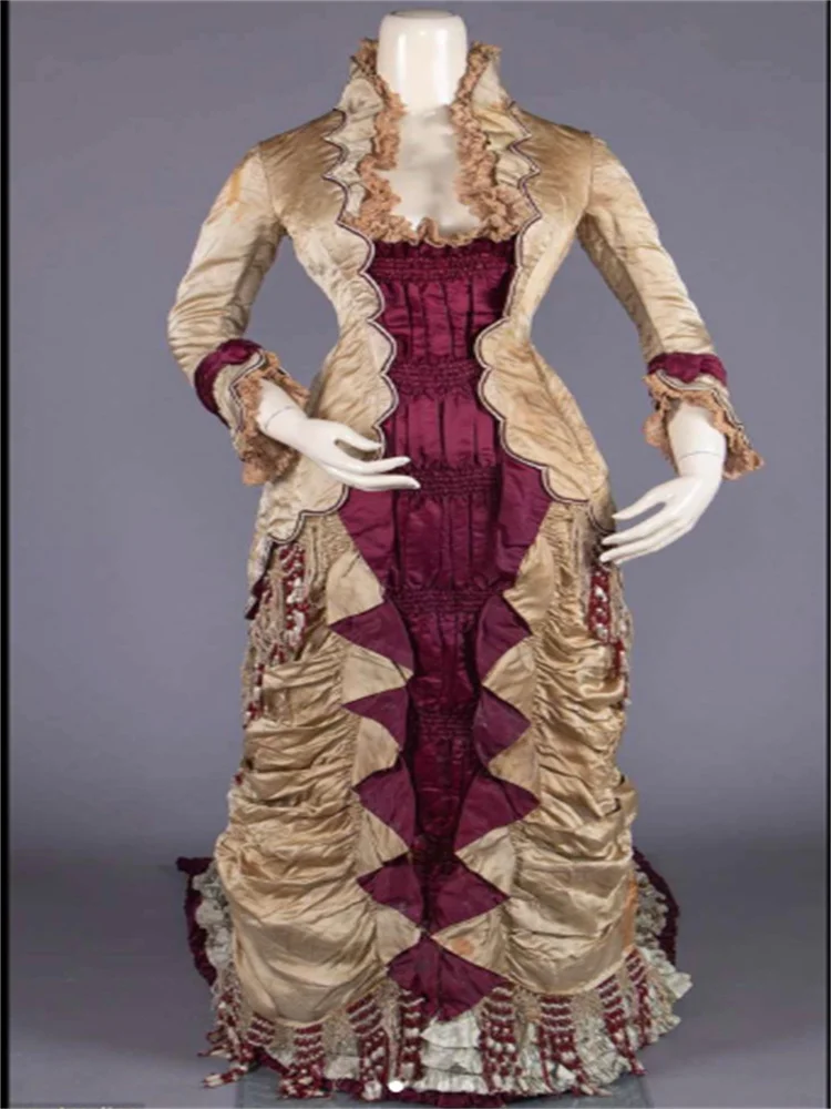 

1870s Afternoon Dress Victorian Edwardian Walking Duchess Dress Civil War Southern Belle Ball Gown