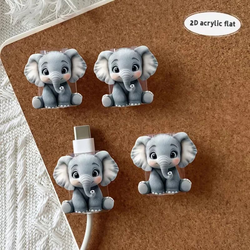 Cute Elephant Cable Protector (2pcs) for Type-C - Anti-Break, Durable Data Line Protector