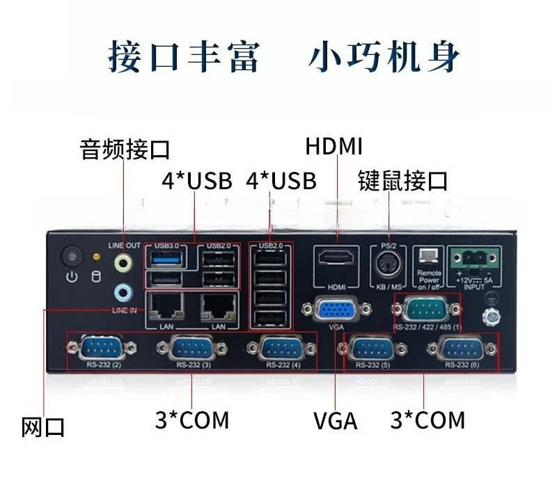 Miniature fanless embedded j1900 quad-core industrial mini host