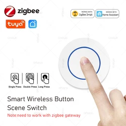 Tuya ZigBee Smart Button Scene Switch Wireless Remote On Off Key Controller Multi Scenario Linkage Switche Smart Home Automation