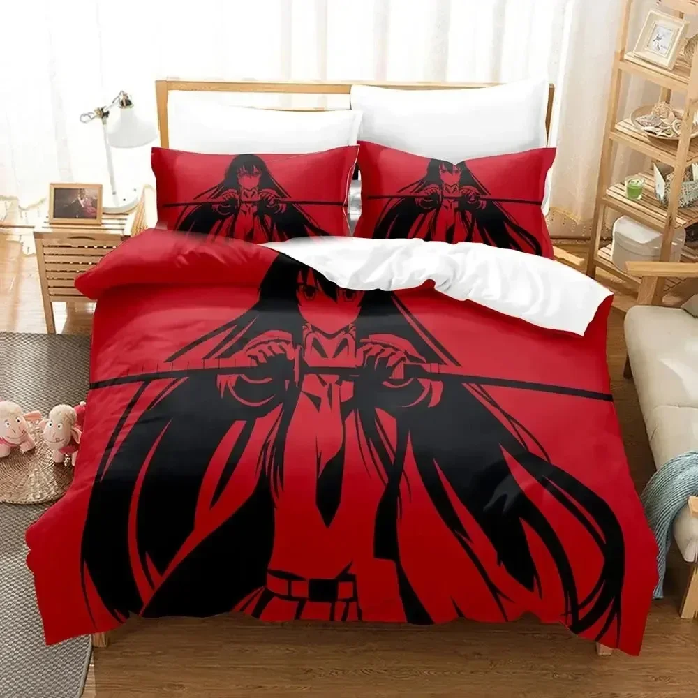 Anime Akame ga Kill Esdeath Bedding Set Duvet Cover Sheet Printed Bed Set Pillowcase Bed Full Queen King Size Comforter Bedroom - view 5