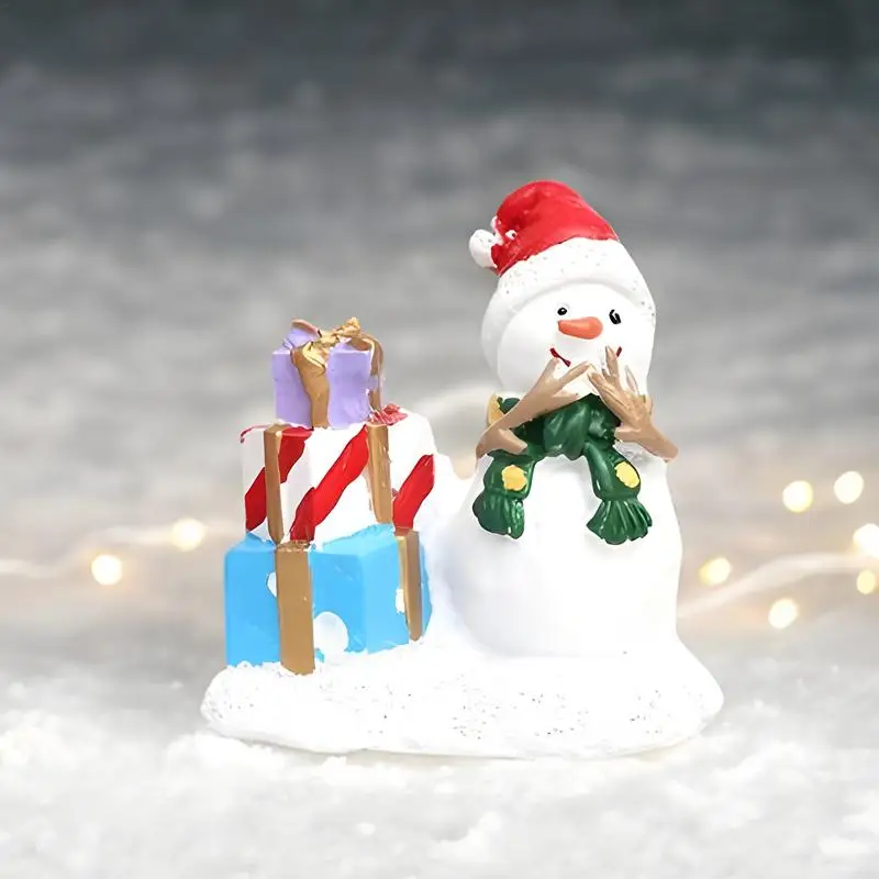 คริสต์มาส Snowman ตุ๊กตาคริสต์มาสเครื่องประดับเรซิน Vintage Christmas Decor หมู่บ้านคริสต์มาสเครื่องประดับสําหรับโต๊ะรับประทานอาหาร