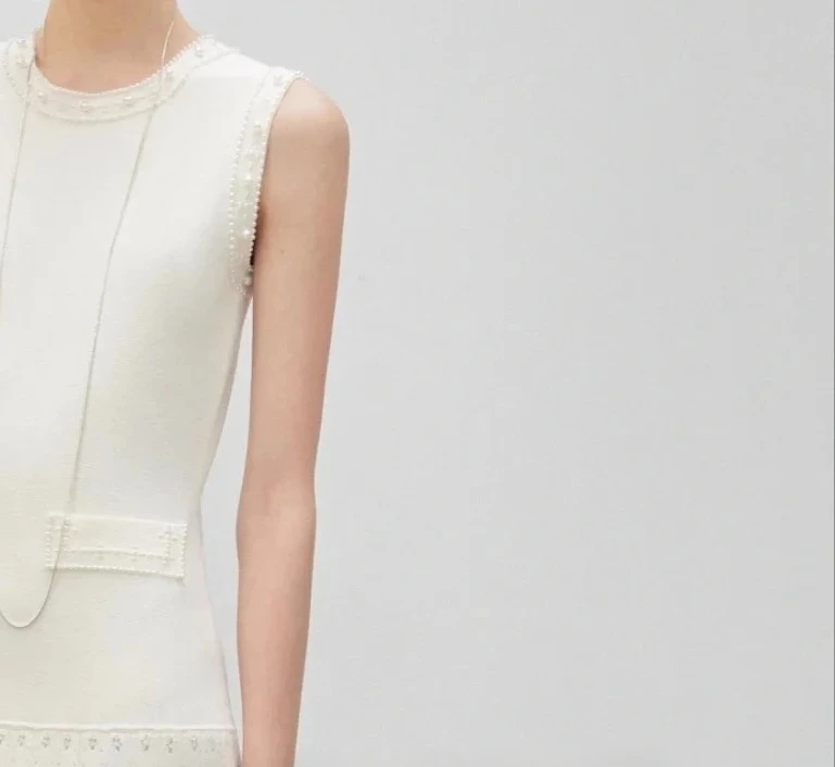 

Женское летнее платье бежевого цвета с жемчужным декором и круглым вырезом без рукавов, полый халат миди для праздничной вечеринки