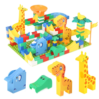 200pcs Dinosaur Marble Race Run Blocks Maze Ball Track Toy Big Size Building Blocks Funnel Slide Blocks Toys for Children Gift