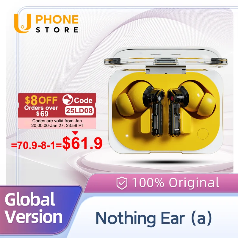 Nothing Ear (a) Wireless Bluetooth Earphone LDAC 45 dB Active Noise Cancelling ANC Dynamic Official original 100 %